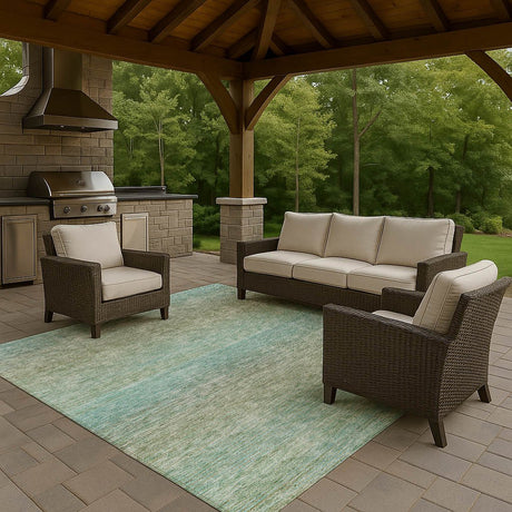 Dalyn Trevi TV11 Teal Rug outdoor lifestyle image