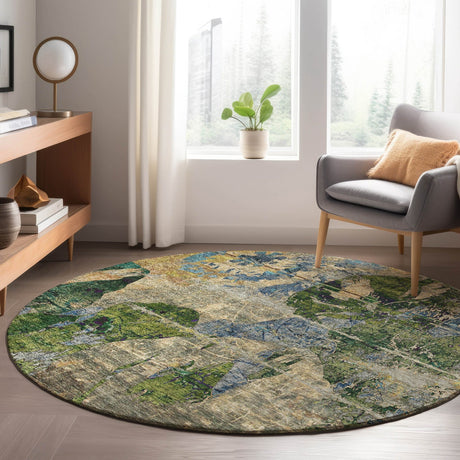 Dalyn Trevi TV15 Taupe Rug shown in a room