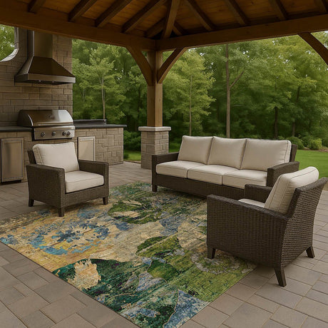 Dalyn Trevi TV15 Taupe Rug outdoor lifestyle image