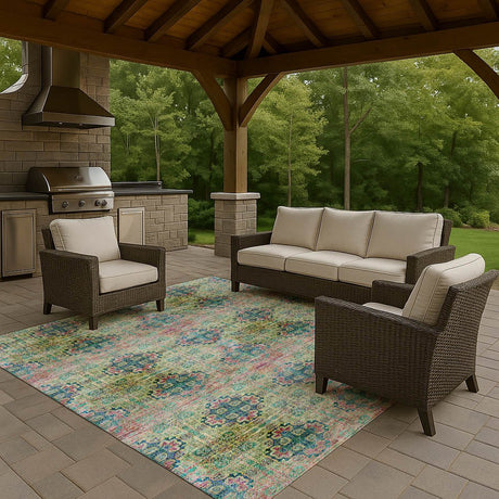 Dalyn Trevi TV16 Green Rug outdoor lifestyle image