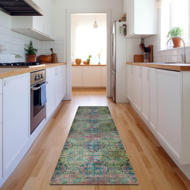 Dalyn Trevi TV16 Green Rug shown in a room