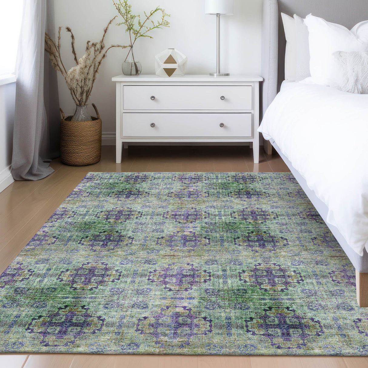 Dalyn Trevi TV16 Purple Rug shown in a room