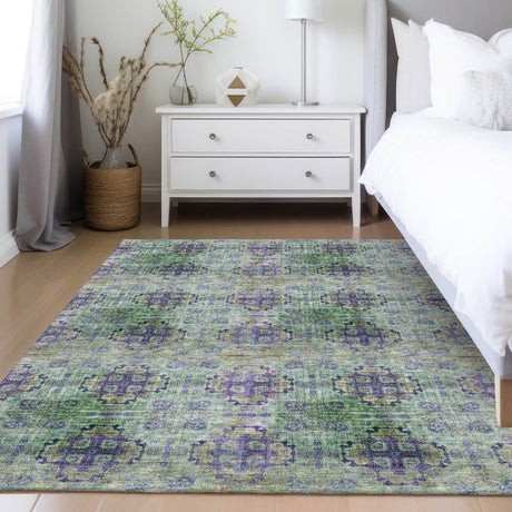 Dalyn Trevi TV16 Purple Rug shown in a room
