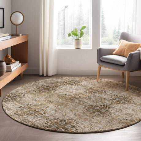 Dalyn Trevi TV16 Taupe Rug shown in a room