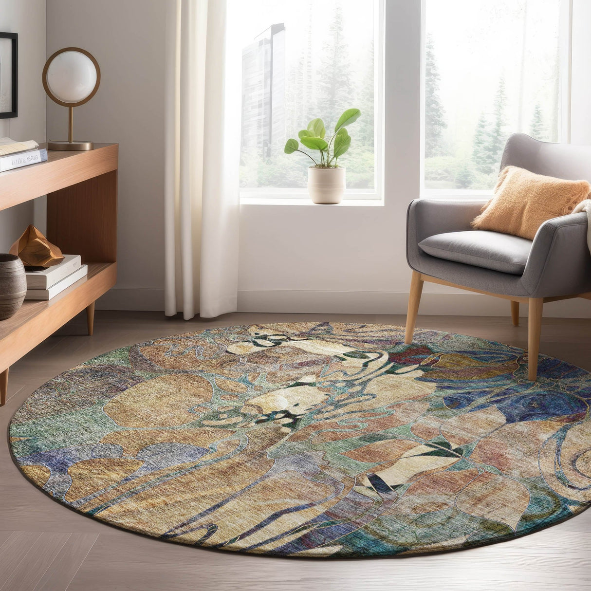 Dalyn Trevi TV17 Beige Rug shown in a room