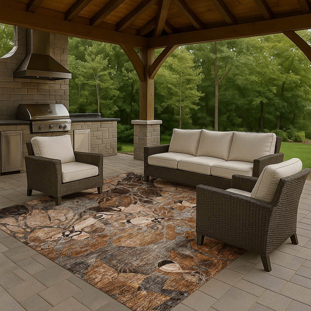 Dalyn Trevi TV17 Paprika Rug outdoor lifestyle image