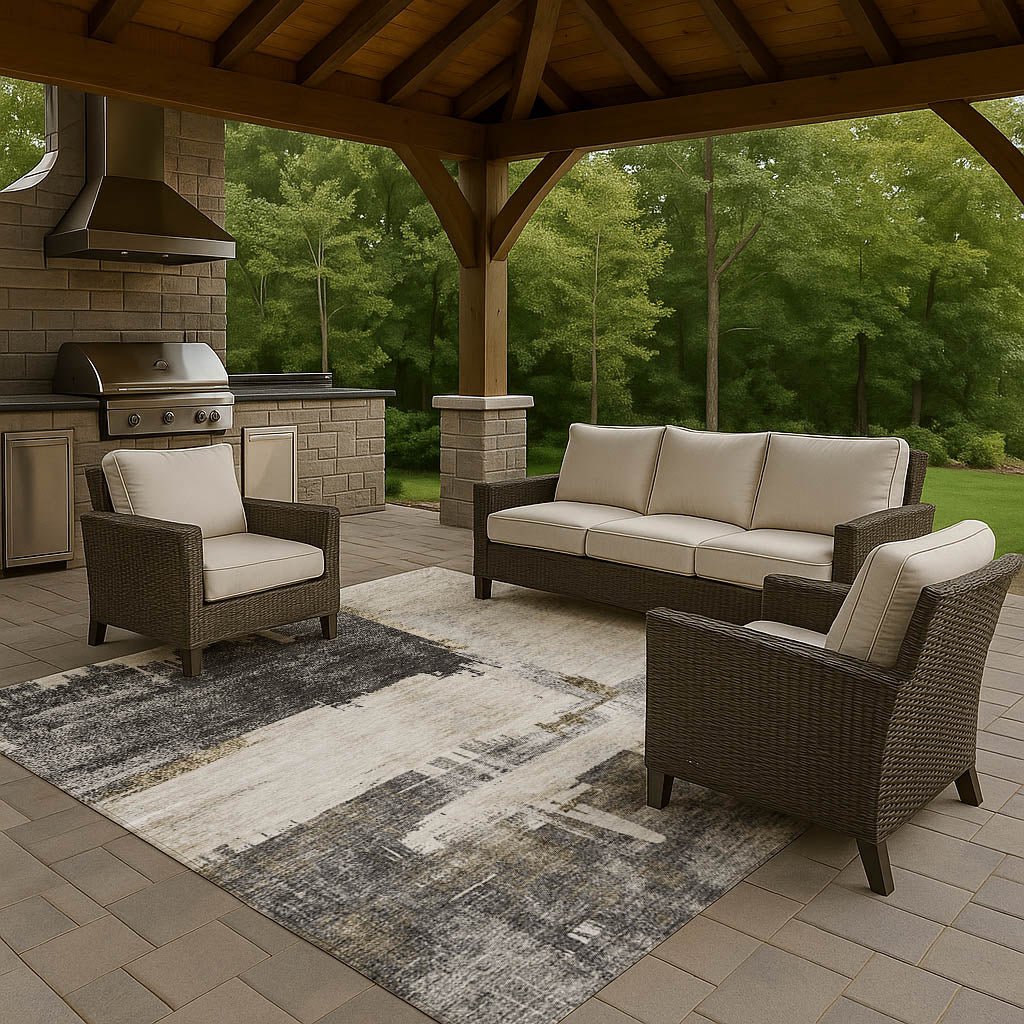 Dalyn Trevi TV18 Gray Rug outdoor lifestyle image