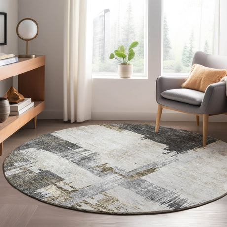 Dalyn Trevi TV18 Gray Rug shown in a room