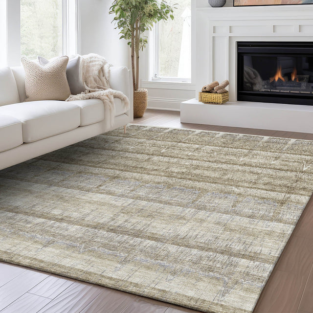 Dalyn Trevi TV19 Taupe Rug shown in a room