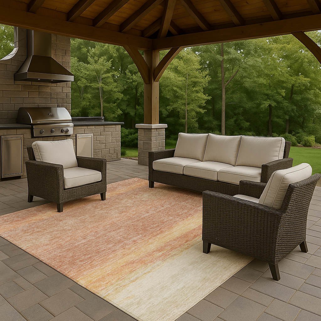 Dalyn Trevi TV2 Salmon Rug outdoor lifestyle image