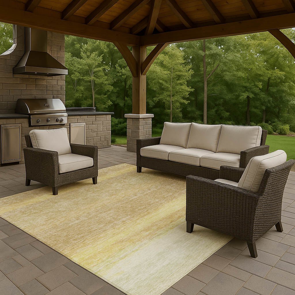 Dalyn Trevi TV2 Tan Rug outdoor lifestyle image