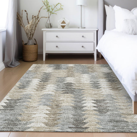 Dalyn Trevi TV20 Taupe Rug shown in a room