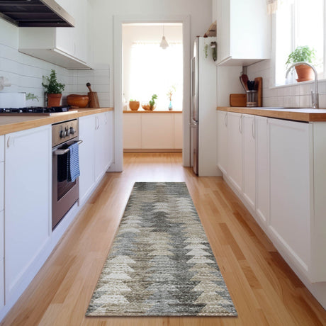 Dalyn Trevi TV20 Taupe Rug shown in a room