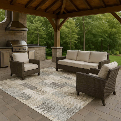 Dalyn Trevi TV20 Taupe Rug outdoor lifestyle image