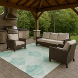 Dalyn Trevi TV4 Teal Rug outdoor lifestyle image