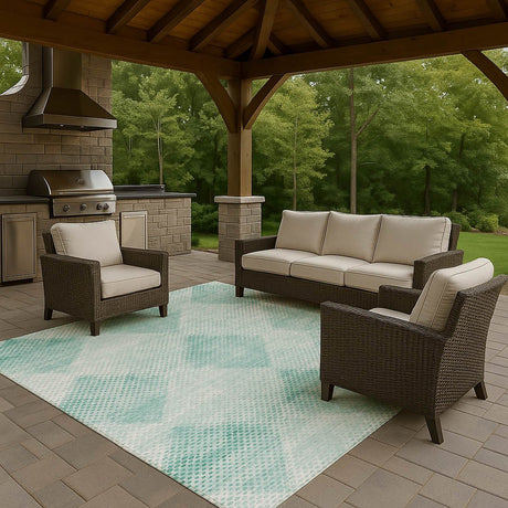 Dalyn Trevi TV4 Teal Rug outdoor lifestyle image