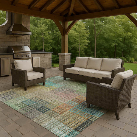 Dalyn Trevi TV6 Green Rug outdoor lifestyle image