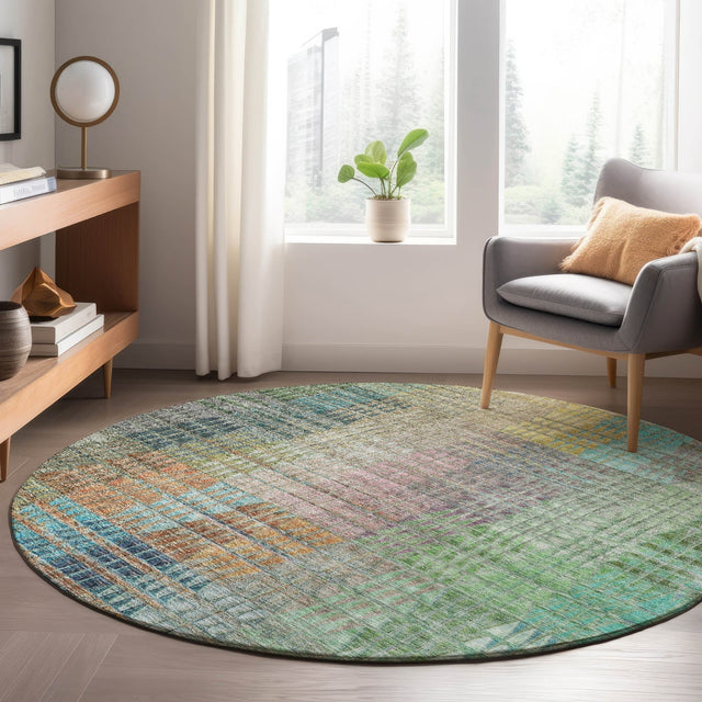 Dalyn Trevi TV6 Green Rug shown in a room