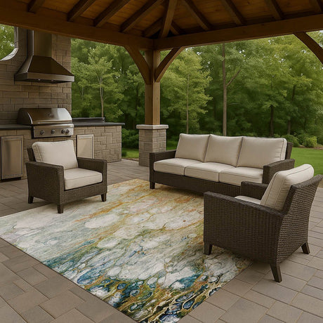 Dalyn Trevi TV7 Paprika Rug outdoor lifestyle image