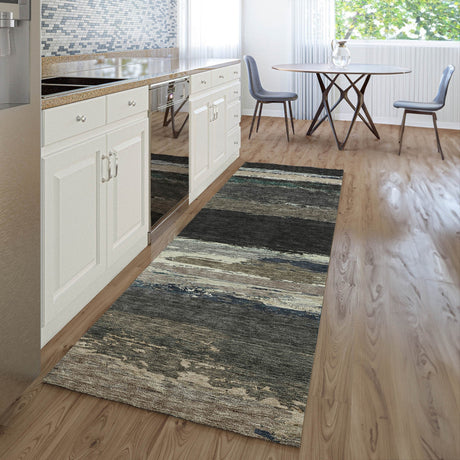 Dalyn Trevi TV8 Black Rug shown in a room
