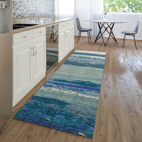 Dalyn Trevi TV8 Blue Rug shown in a room