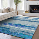 Dalyn Trevi TV8 Blue Rug shown in a room