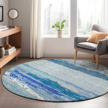 Dalyn Trevi TV8 Blue Rug shown in a room