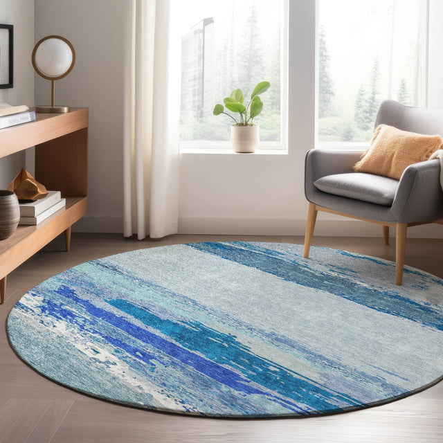 Dalyn Trevi TV8 Blue Rug shown in a room