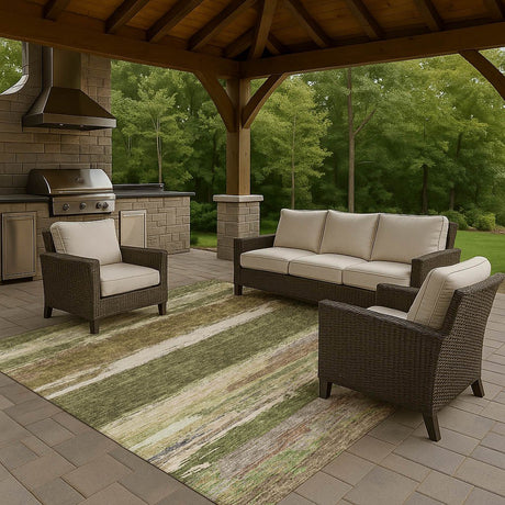 Dalyn Trevi TV8 Olive Rug outdoor lifestyle image