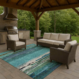Dalyn Trevi TV8 Teal Rug outdoor lifestyle image