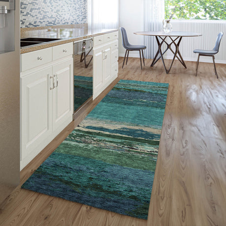 Dalyn Trevi TV8 Teal Rug shown in a room