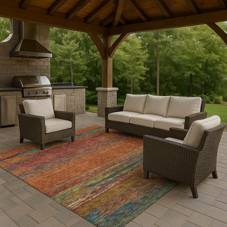 Dalyn Trevi TV8 Terracotta Rug outdoor lifestyle image
