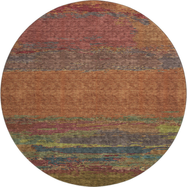 Dalyn Trevi TV8 Terracotta Rug round rug