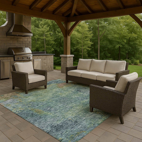 Dalyn Trevi TV9 Blue Rug outdoor lifestyle image