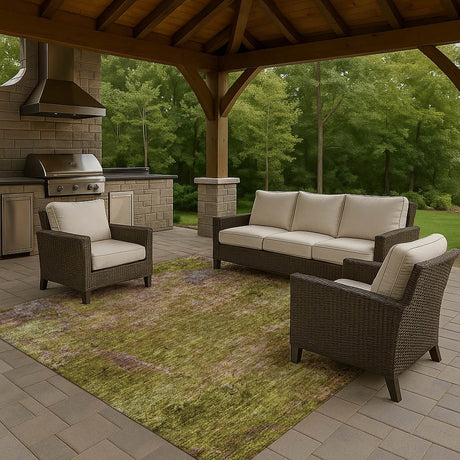 Dalyn Trevi TV9 Green Rug outdoor lifestyle image