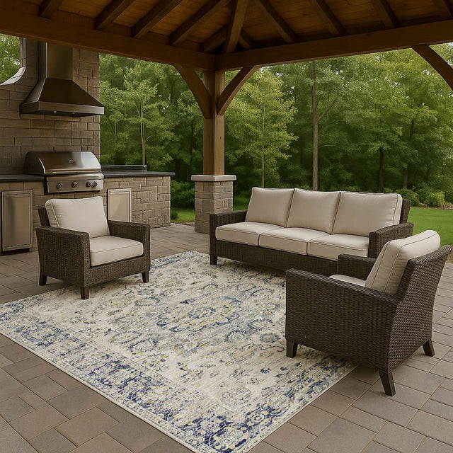 Dalyn Tuscany TU1 Silver Rug outdoor lifestyle image