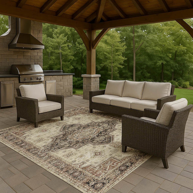 Dalyn Tuscany TU11 Beige Rug outdoor lifestyle image