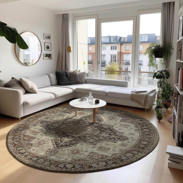 Dalyn Tuscany TU11 Beige Rug shown in a room