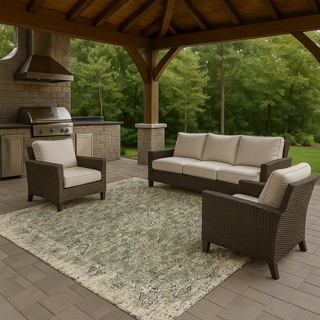 Dalyn Tuscany TU12 Green Rug outdoor lifestyle image