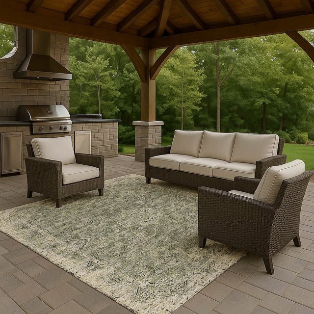 Dalyn Tuscany TU12 Green Rug outdoor lifestyle image