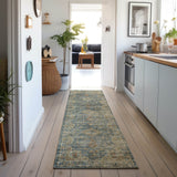 Dalyn Tuscany TU13 Teal Rug shown in a room