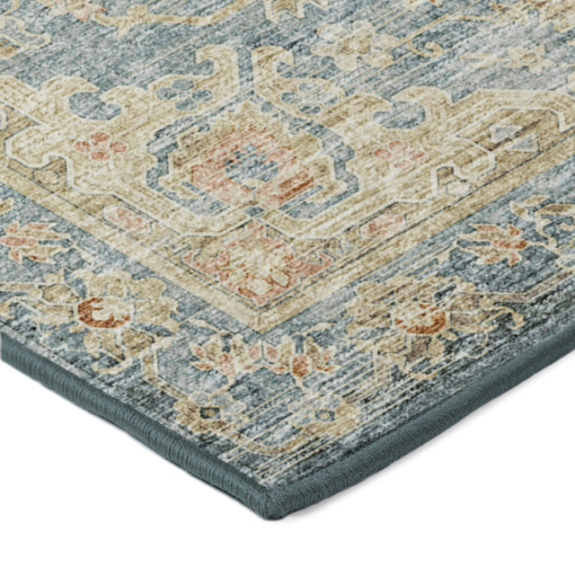 Dalyn Tuscany TU13 Teal Rug corner detail