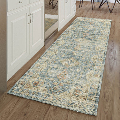 Dalyn Tuscany TU13 Teal Rug shown in a room
