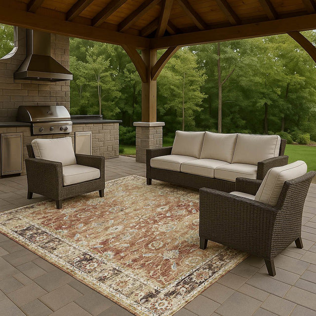 Dalyn Tuscany TU14 Paprika Rug outdoor lifestyle image
