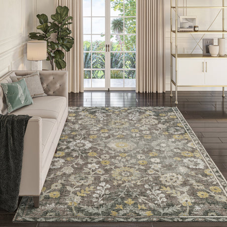 Dalyn Tuscany TU2 Gray Rug shown in a room