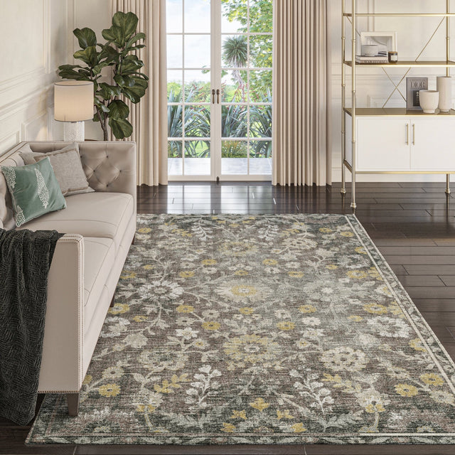 Dalyn Tuscany TU2 Gray Rug shown in a room