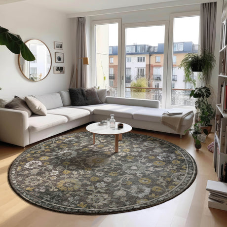 Dalyn Tuscany TU2 Gray Rug shown in a room