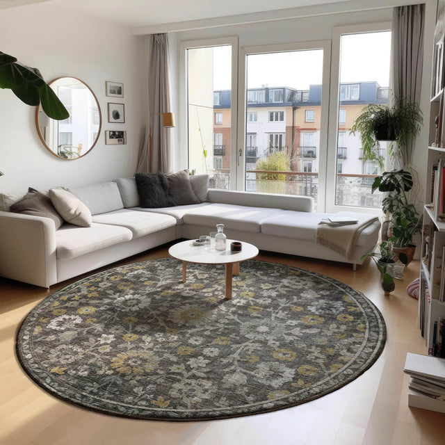 Dalyn Tuscany TU2 Gray Rug shown in a room