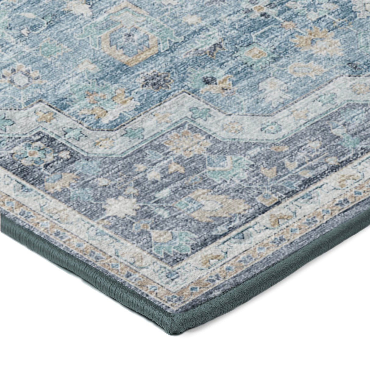 Dalyn Tuscany TU4 Blue Rug corner detail