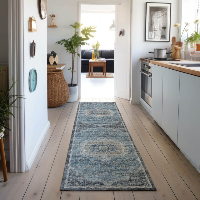 Dalyn Tuscany TU4 Blue Rug shown in a room